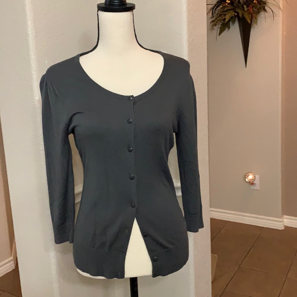 Halogen gray cardigan button down sweater Size S